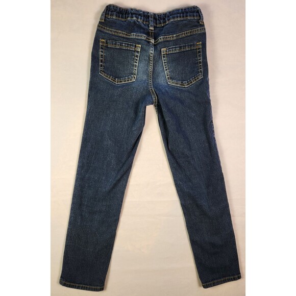 Cat & Jack Jeans Girls Size 10 Straight Skinny Denim Dark Blue - Picture 7 of 7